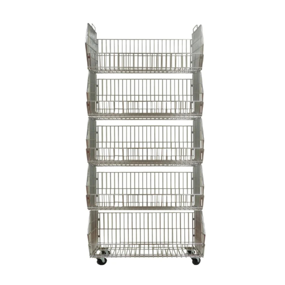 WIRED STACKING BASKET IN CHROME