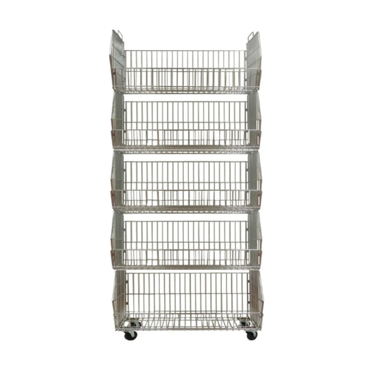 WIRED STACKING BASKET IN CHROME