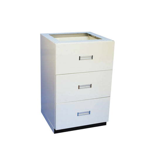 PHARMACY FIXTURE METAL UNDERCOUNTER THREE DRAWER UNIT